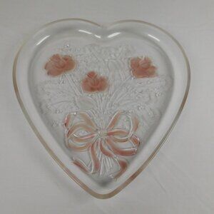 Mikasa Sweetheart Bouquet 13 1/2 inch Cake Plate Serving Platter Frosted Glass